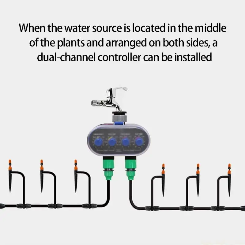 QX2E Programmable Garden Sprinkler Unit 2 Separate Lines Watering periods And Cycle