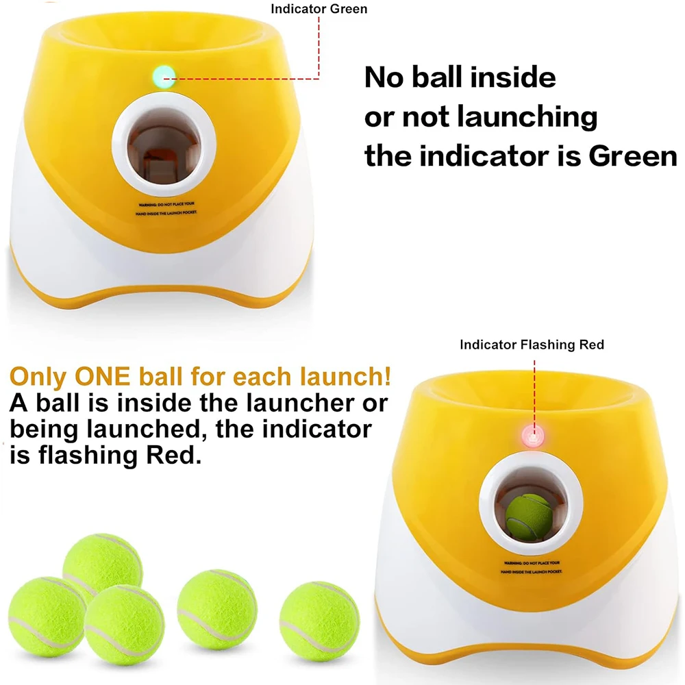 Dog Launcher Automatic Dogs Chase Toy Tennis Throwing Pinball Machine Fun Interactive Throw Rechargable Catapult USB Charging