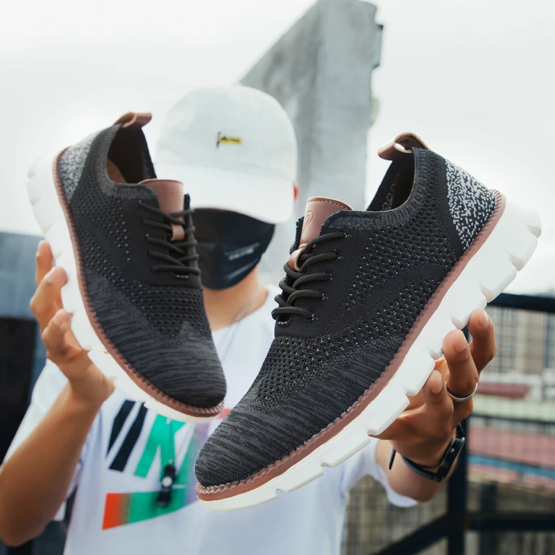 Men Sneakers Mesh Breathable Summer Sports Fitness Shoes for Men Lightweight Soft Soled Shoes Solid Color Plus Size Zapatos