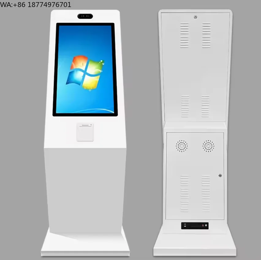 Remote Control 32 Inch Interactive Camera Kiosk Stand Touch Screen Payment Restaurant Self Service Kiosk Pos Terminal