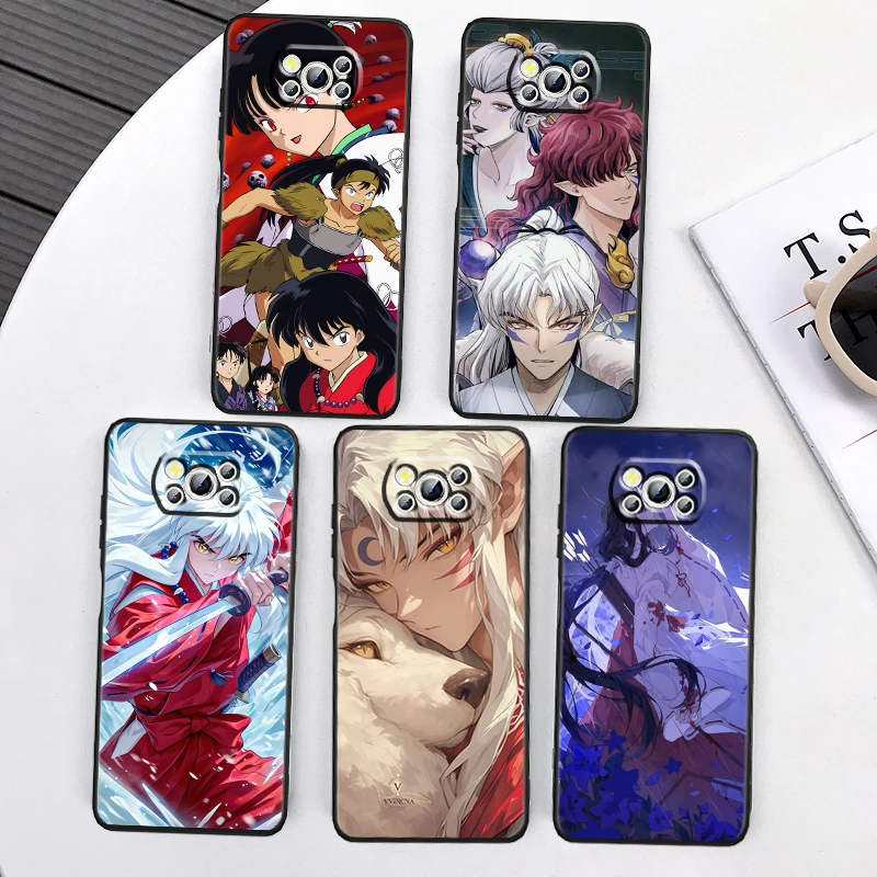 

Inuyasha Cool Cute For Xiaomi Mi Poco F5 F4 F3 X6 X5 X4 X3 M6 M5 M5S M4 M3 C65 Pro GT NFC 5G Black Soft Phone Case