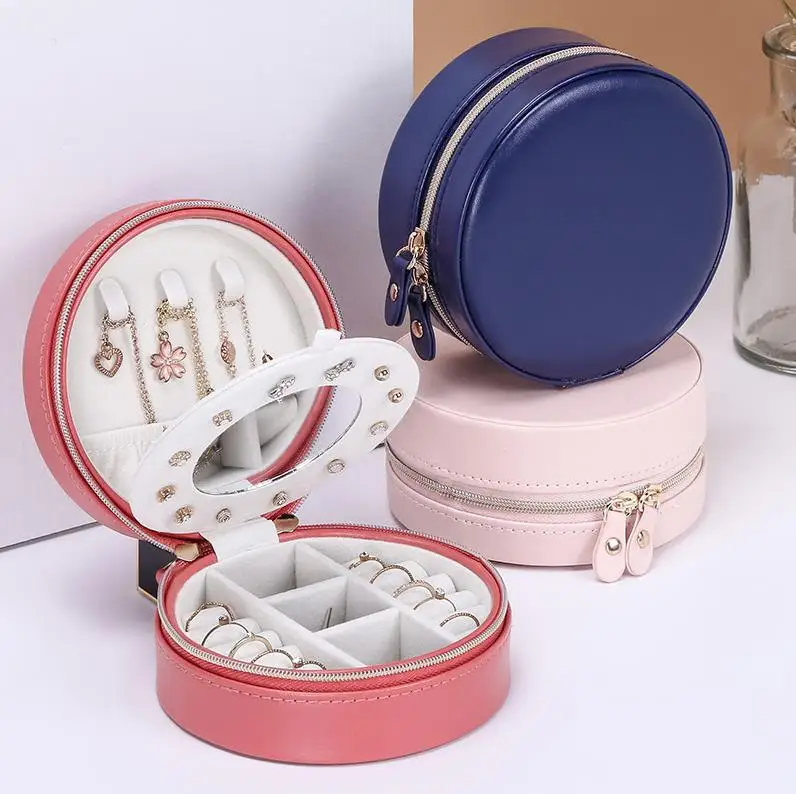 30pcs Travel Jewelry Box Mini Portable Storage Organizer with Mirror for Rings Earrings Necklaces Bracelets Wholesale ni141