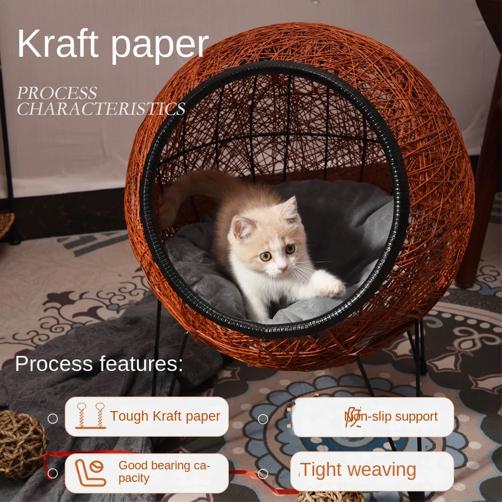 

Cat Nest Hand-woven Cat Nest Four Seasons General Foot Moisture-proof Villa Semi-circle Resistant Dirt Cat House