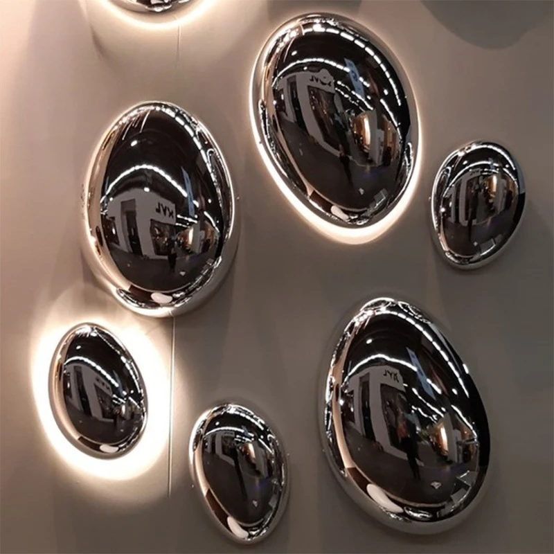 Waterdrop glowing stainless steel mirror, trendy Instagram decoration, wall hanging