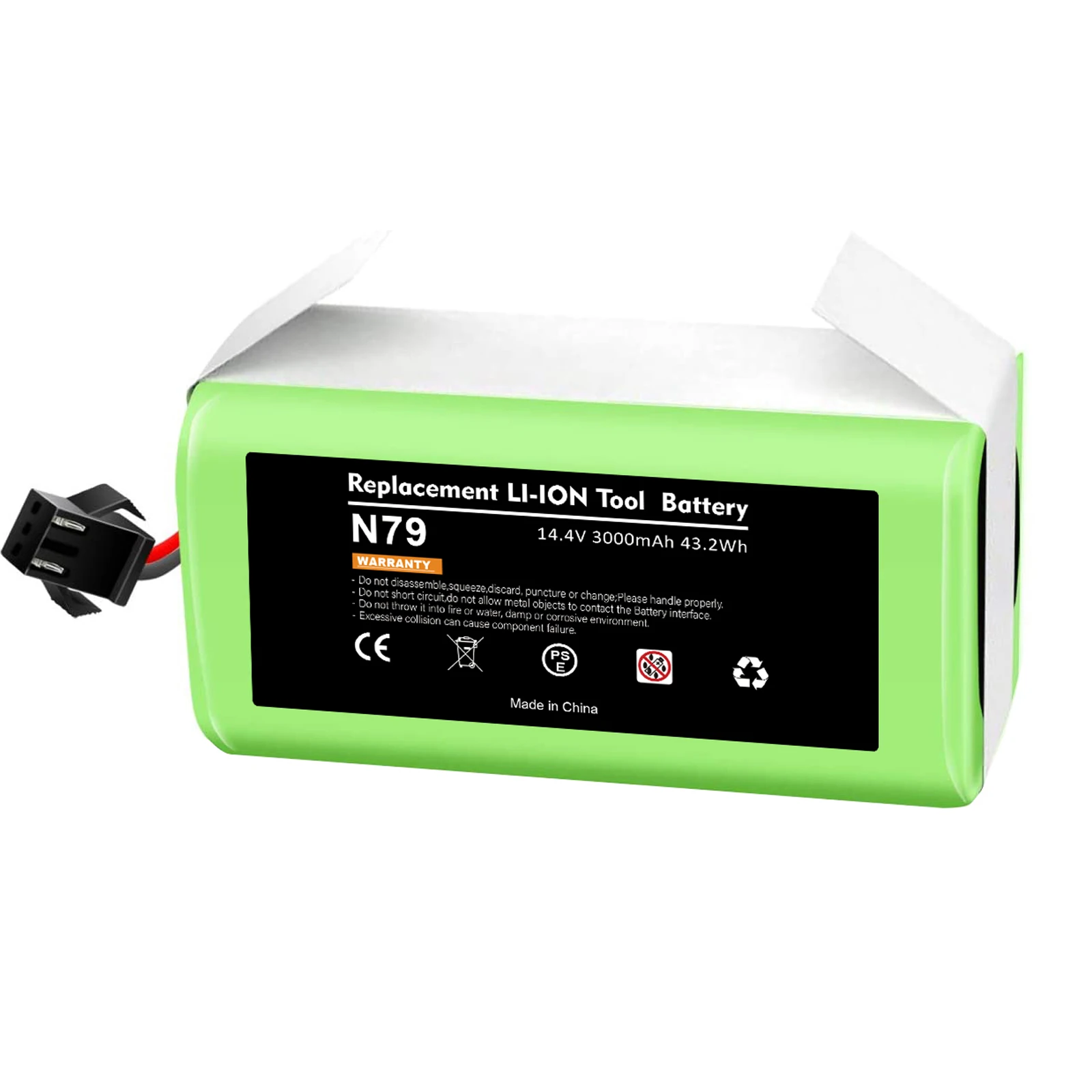 Batería de iones de litio para Conga Excellence, 14,4 V, 3000mAh, 950, 990, 1090, 1790, 1990, Deebot N79S, N79, DN622, Eufy, Robovac, 11S, 12x500