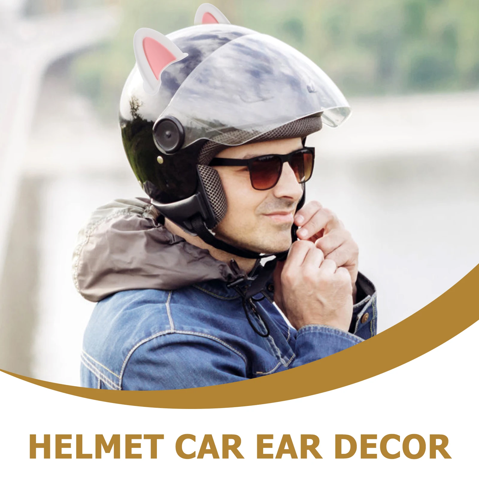 

Cat Ear Decor For Motorcycle Accessories Kitten Ears Ornament Unique Durable Abs Scooter Decoration Adorable Animal Ears