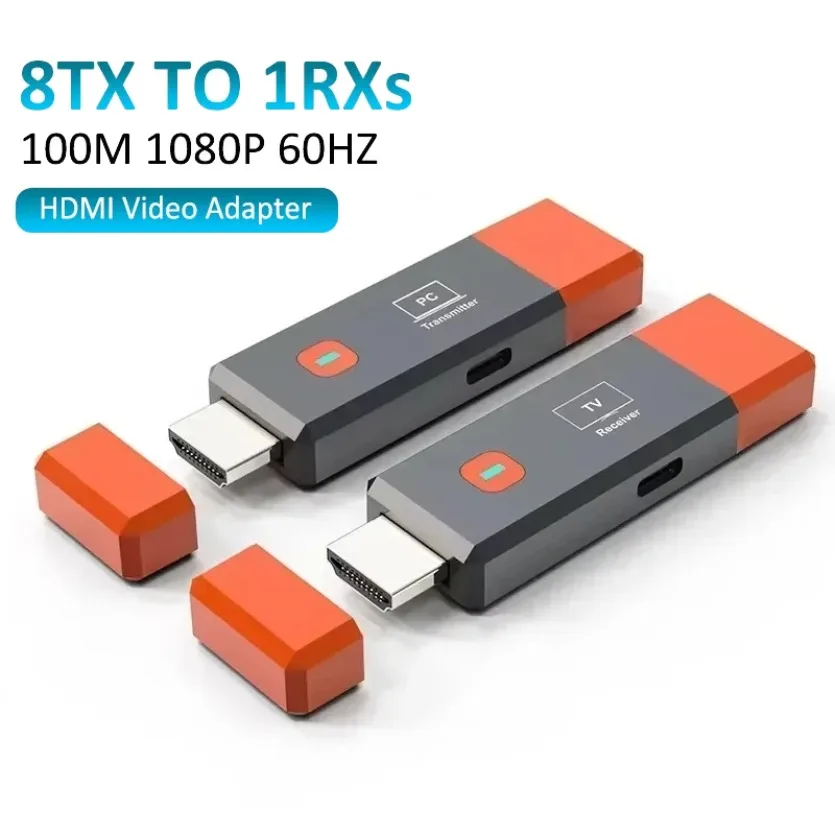 

VIKEFON 100M HDMI-Compatible Wireless Transmitter Receiver Plug&Play Extender Display Adapter For PS4 Camera PC Laptop To TV