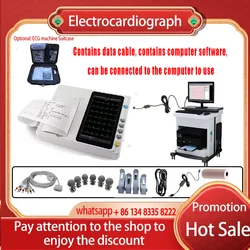 7 inch touch screen ECG301 /ECG601 Digital 3/6 Channel 12 Leads ECG/EKG Machine Electrocardiograph Optinal Workstation software
