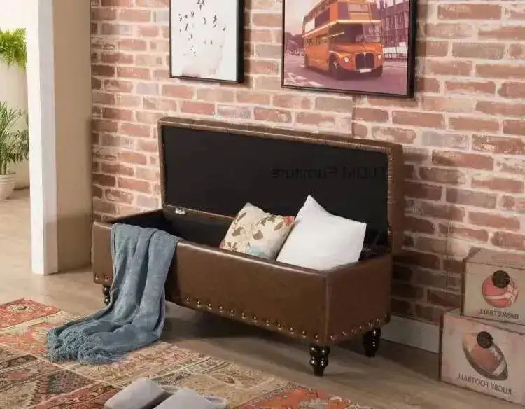 for Storage Sofa Bench Ottomans Wood Box Fitting Bedside Solid European Room Storage Sitting Shoe Changing Stool Shoe Cabinet