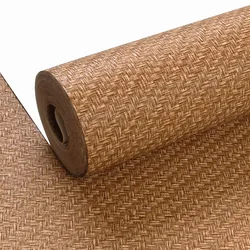 PVC Wallpaper Solid Color Plain Linen Patterned Imitation Straw Woven Wallpaper for Non Self-adhesive waterproof minimalist обои