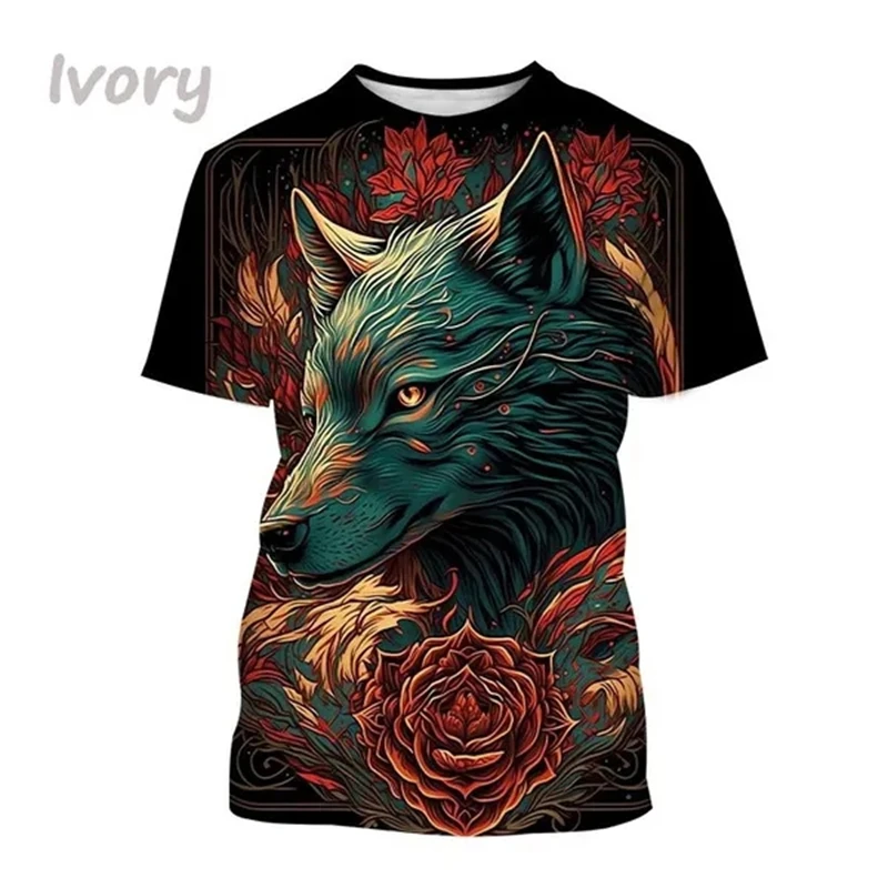 New Fox 3D Printed T-shirt Red Fox Pattern Round Neck Short-sleeved Animal Arctic Fox Men\'s And Women\'s Fashion Casual Tops Tees