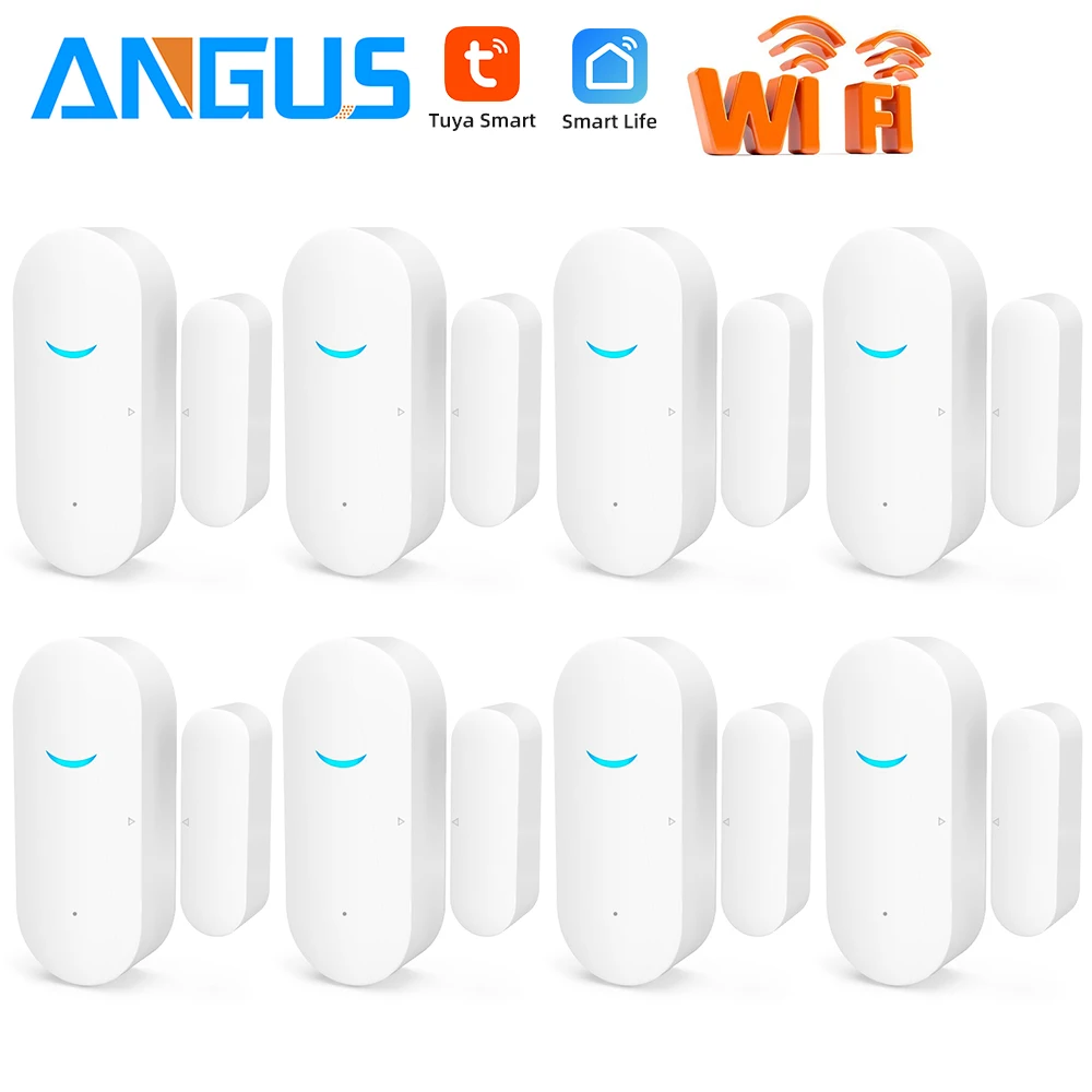 Angus Tuya Smart Wifi House Door Window Open Closed Sensor Detector Home Burglar Intruder Alarm Security work with Alexa Google