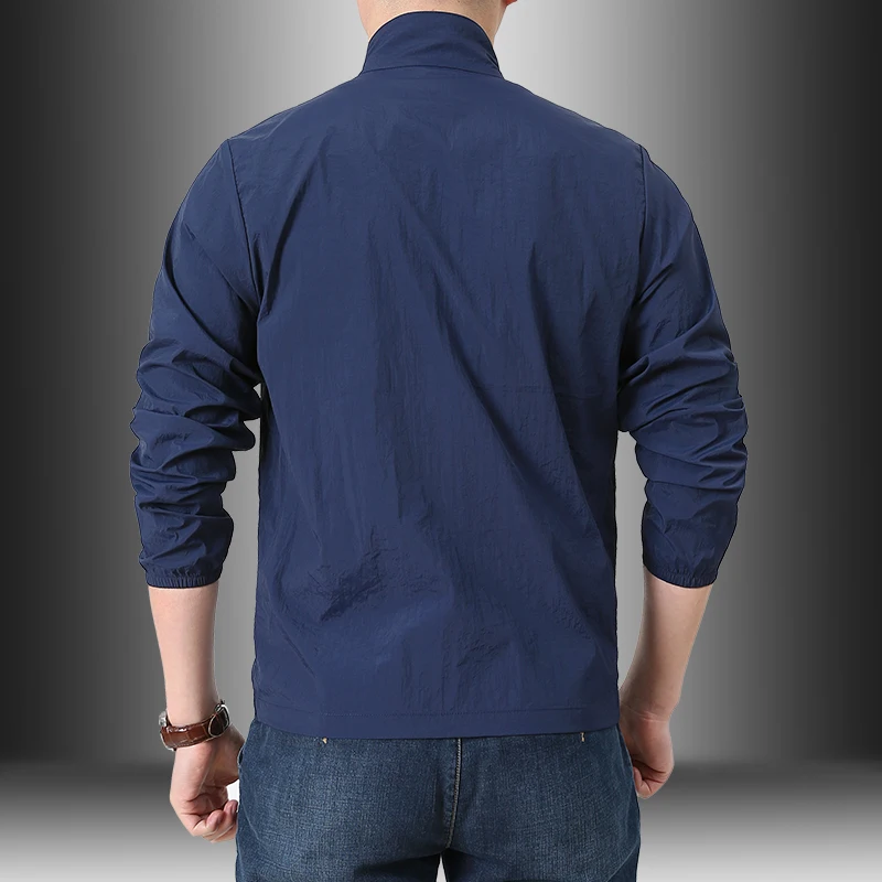 

Men's Summer Lightweight Breathable Outdoor Casual Sports Fiing Sun Protection Jaet Thin Nylon Zipper Hooded Long Sve ...