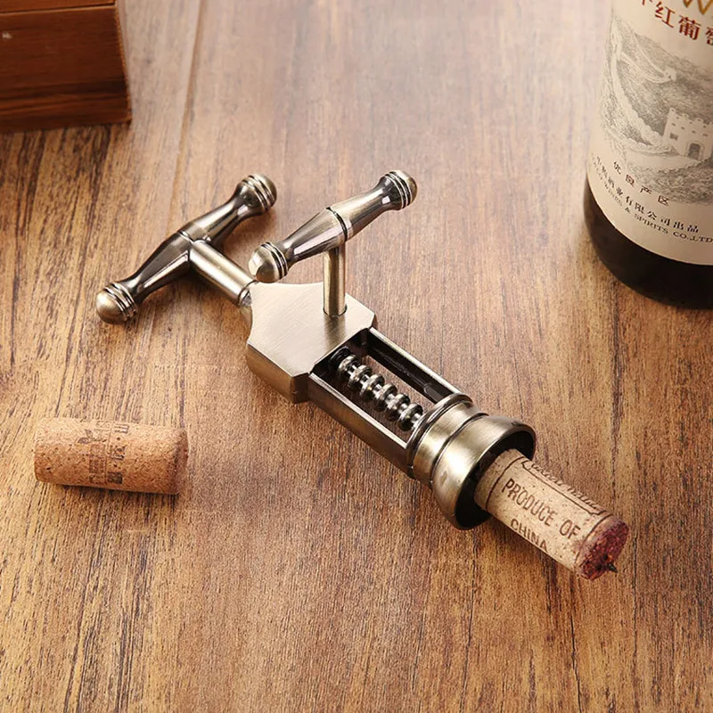 Retro Bottle Bar Tool For Home Dinner Party Daily Use Zinc Alloy Corkscrew Wine Opener