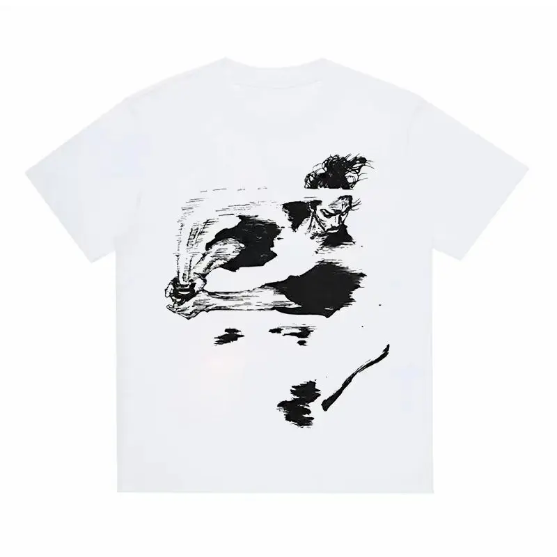 

2025 Autumn and Winter New Men Women's Retro Style Warrior Print T-shirt Pure Cotton Round Neck Comfortable High-quality T-shirt