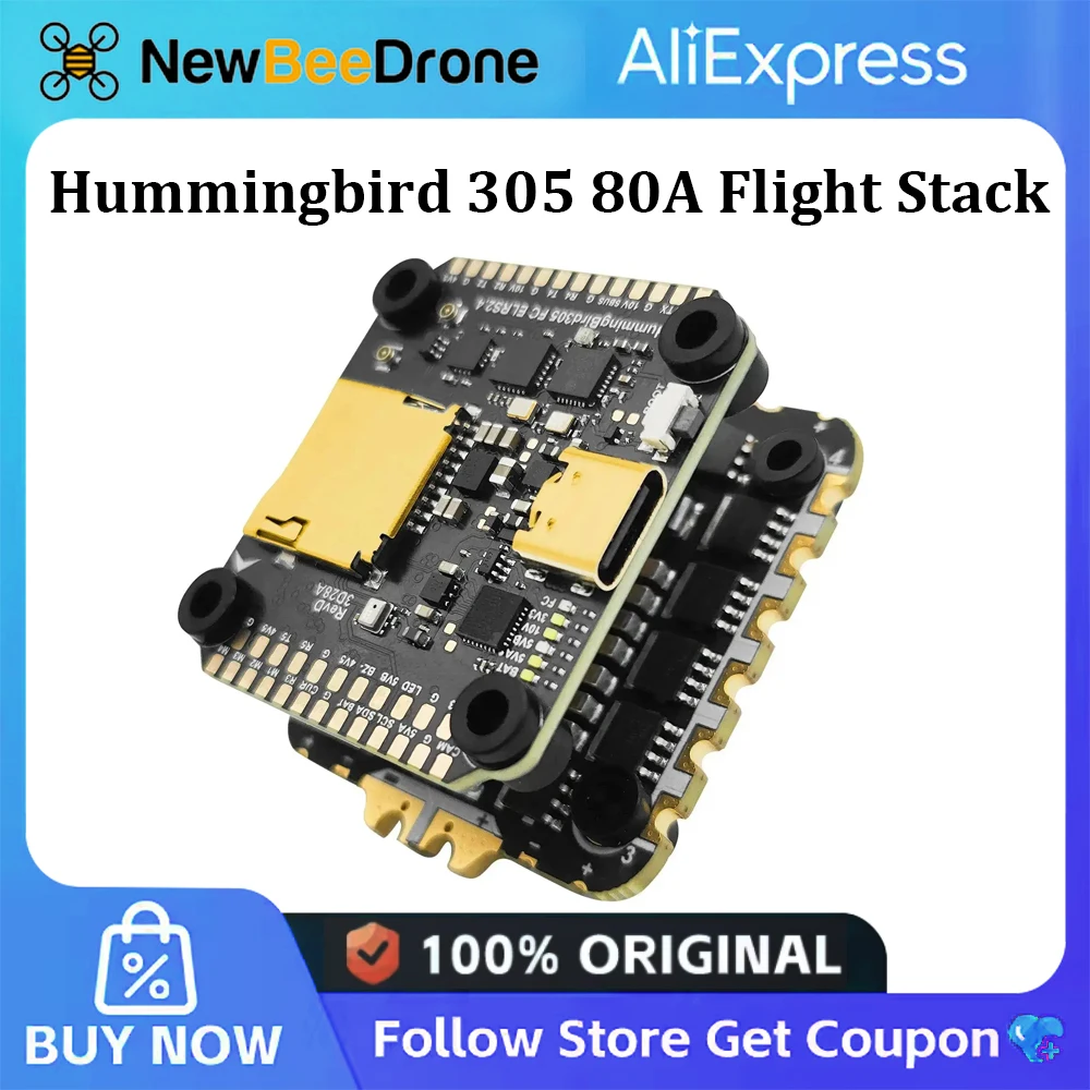 newbeedrone-hummingbird-305-pila-di-volo-305-f722-fc-elrs-integrati-24g-305-80a-4in1-esc-3–8s-lipo-per-droni-da-5-7-10