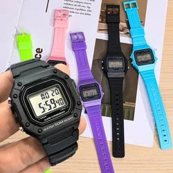 PCV/F91W Steel Strap Watch LED Digital Watch Square Women Watches Vintage Sports Military Watches Electronic Wrist Band Clock