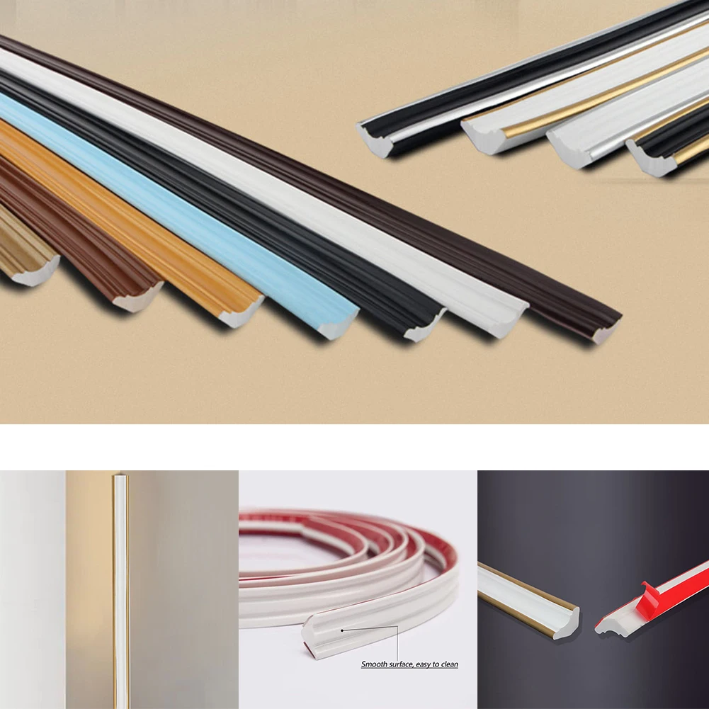 3D Embossing Wall Trim Strip 1M Pvc Skirting Waist Line Background Border Strip Corner Edge Banding Strip Home Decoration