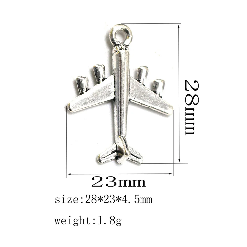 

20Pcs Airplane Pendant Alloy Charms DIY Jewelry Making Necklaces Bracelets Keychains Crafting Supplies Vintage Silver Airplane