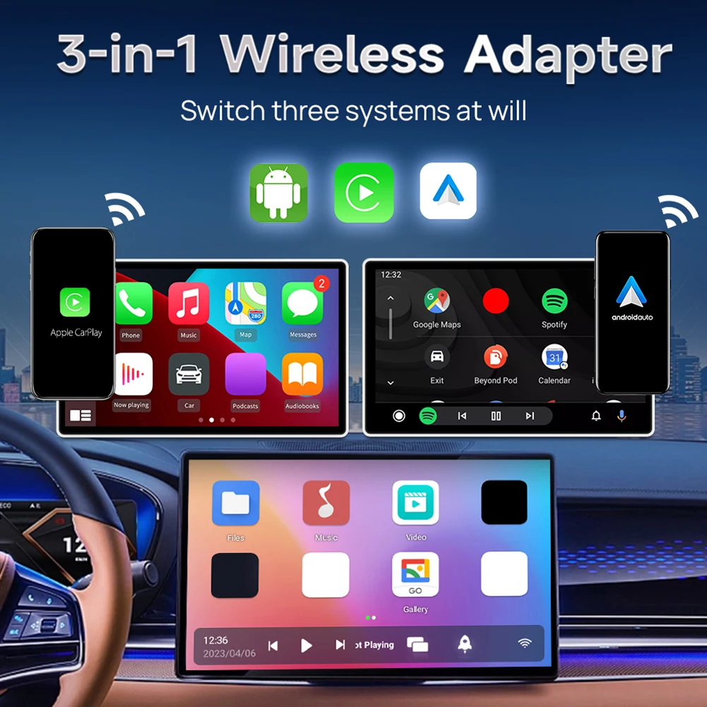 محول CarlinKit لاسلكي للسيارة ، صندوق Carplay AI ، 2 ، 32 جم ، مشغل سيارة سلكي ، أندرويد 11 ، سيارة أوتوماتيكية