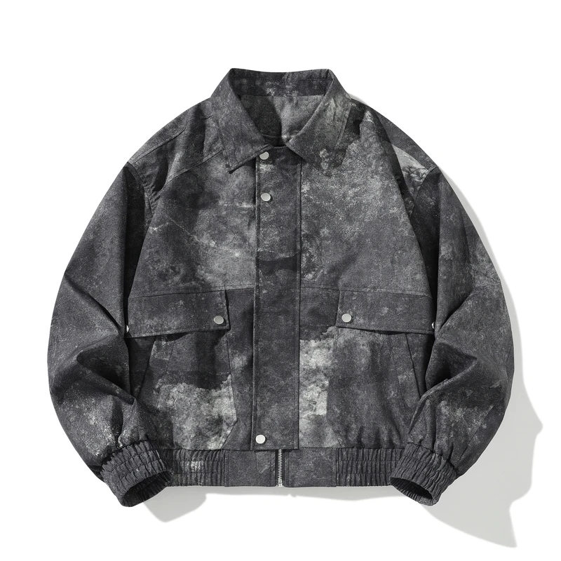 2025 Autumn Men Casual Oil-Resistant Collar Jacket Men American Retro Fashion High Quality Coats Men High Street Jacket