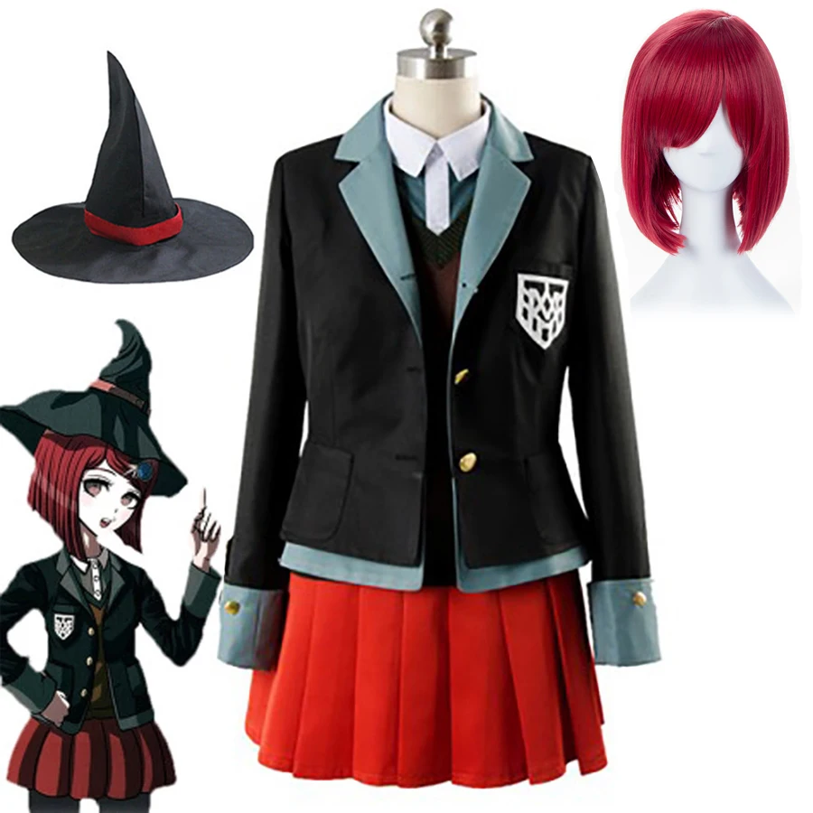 Anime Cosplay Danganronpa V3: Killing Harmony Yumeno Himiko Cosplay Costume Wig Magician Cap Uniform Danganronpa Cosplay Clothes