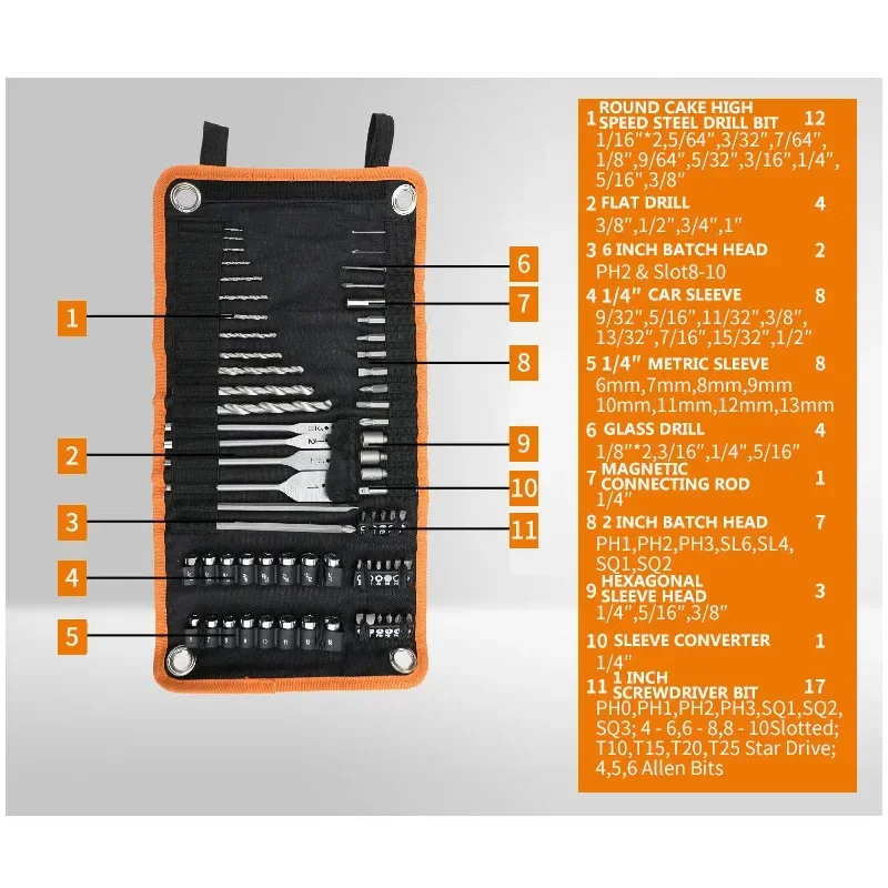 67Pcs Twist Drill Bits  Screw head High Speed Steel Mini Drill Bit Set Power Drilling Tools Accessories Nut sleeve