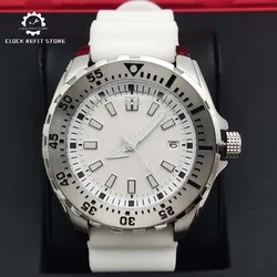 New Men's Casual Movement Watch White Watch 44mm Single Rotating 316L Waterproof Case Luminous Sterile Dial Watch Men's Watch