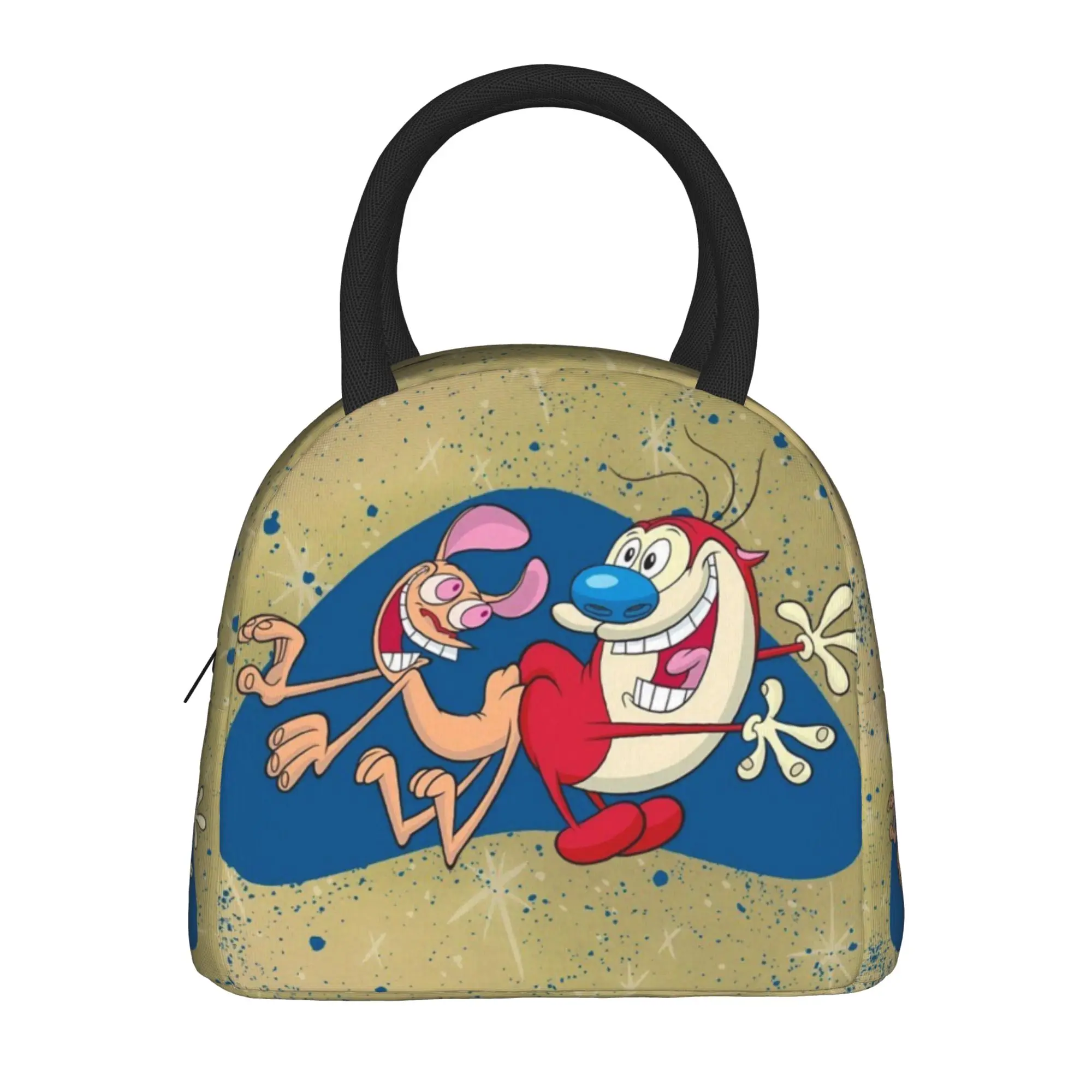 Lunch Boxes  Duo Rucksack Ren & Stimpy  Merch  Storage Food Box INS Trendy Cooler Thermal Lunch Box For School