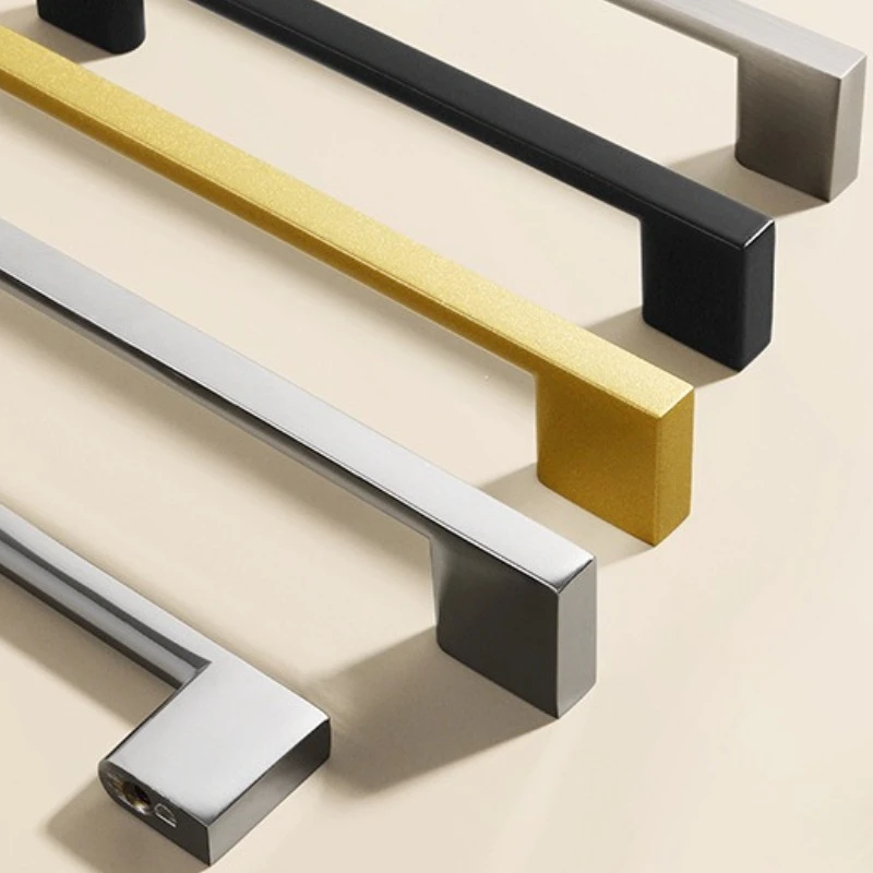 Gold or Black Wardrobe Door Handle Extended Solid Aluminum Alloy Bedroom Cabinet Handle American-Style Kitchen Furniture Handles