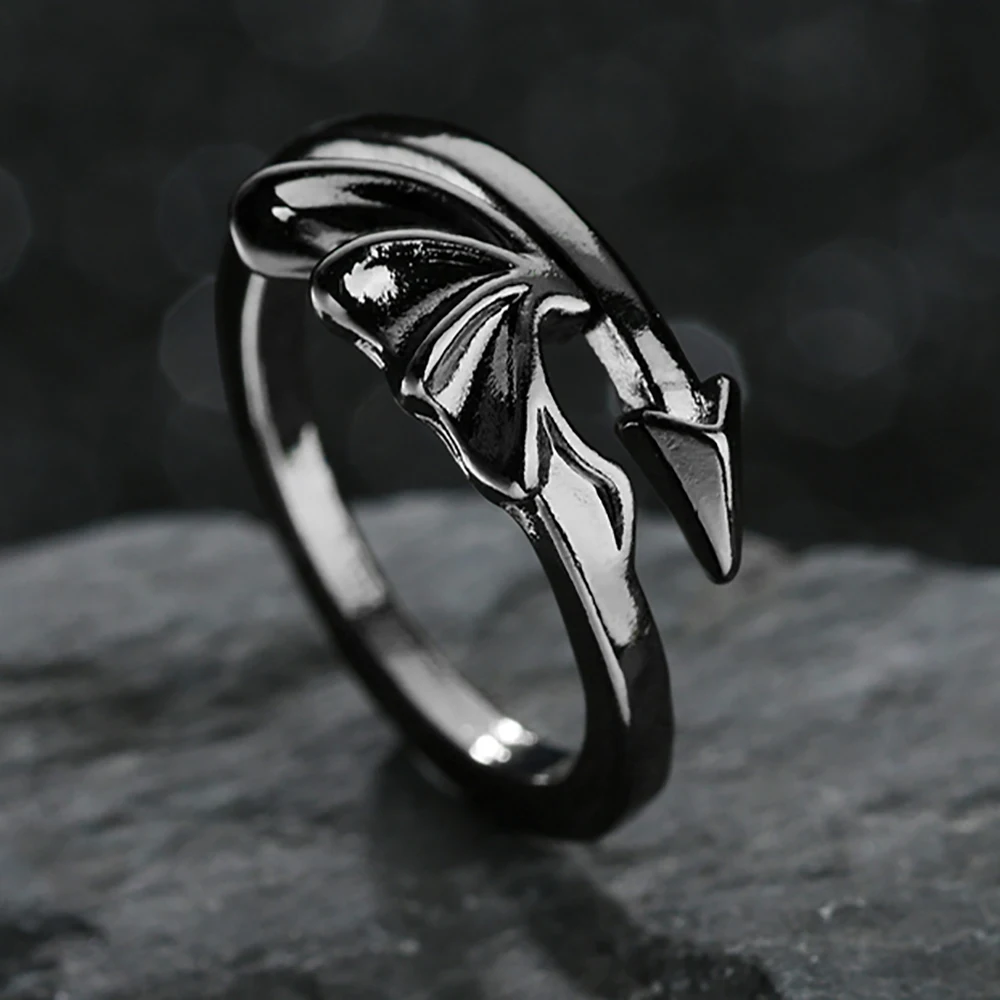 Gothic Retro Silver Snake Skeleton Dragon Rings Women Men Fashion Jewelry Punk Rock Gifts Creative Design Wedding Party Ring