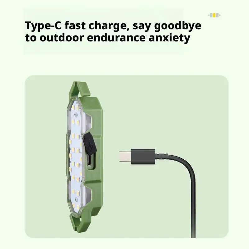 Outdoor Strong Wind Rope Light with Magnet - Camping Emergency Warning Light White Warm Light for Tent