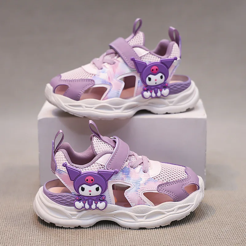 

Sanrio Kuromi сандалии для девочек, детская обувь, повседневная обувь с героями мультфильмов аниме, сетчатая обувь для мальчиков, модные дышащие нескользящие удобные кроссовки ﻿