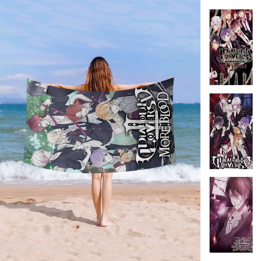 Anime D-Diabolik Lovers Beach Towel Colorful Bath Towels For Girl Microfiber Quick Dry Custom Sand Free Beach Yoga Spa Gym Pool