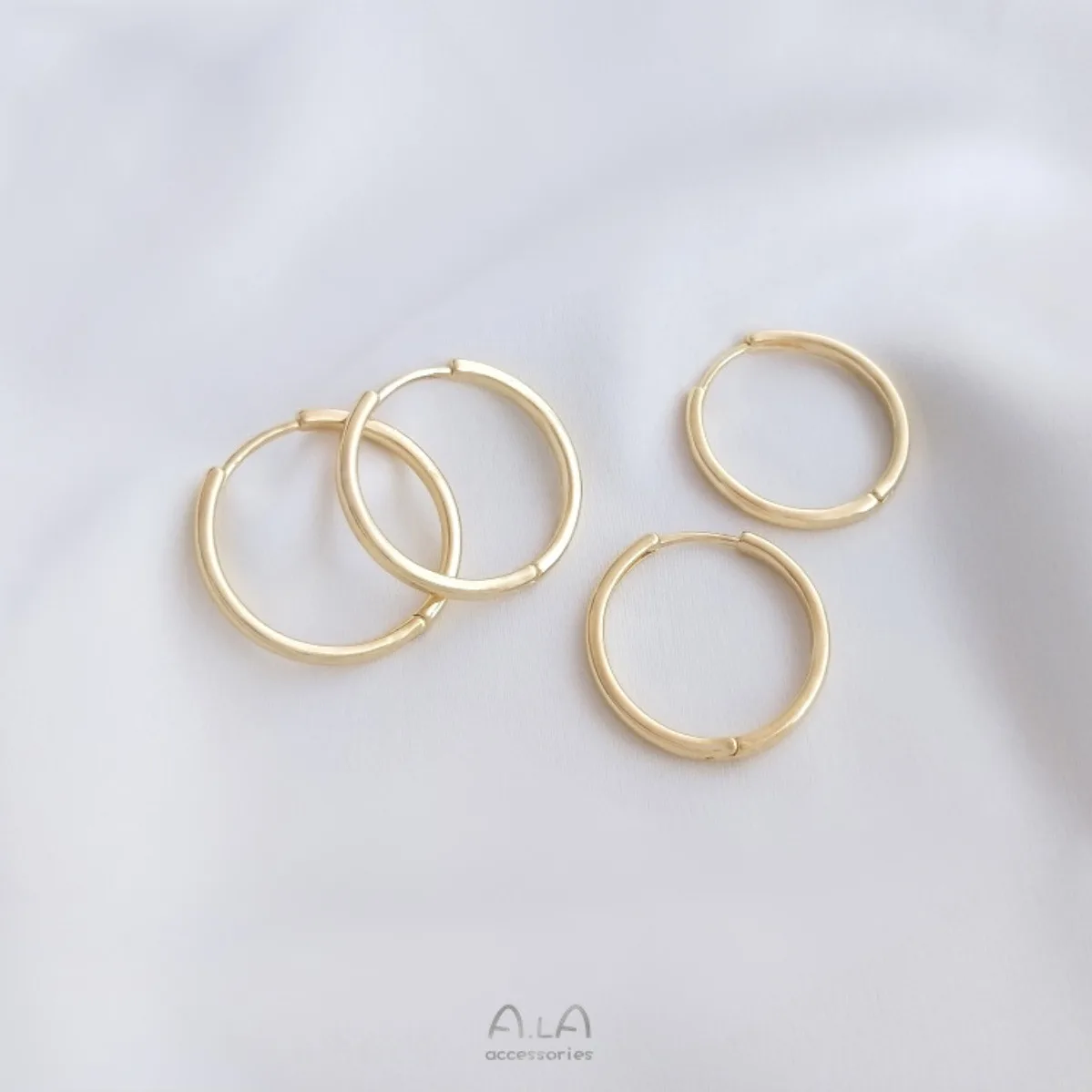 Brass Gold Plated Thin Plain Hoop Ear Cuff Blank DIY Minimalist Light Luxury Large Circle Handmade Earring Jewelry Findings