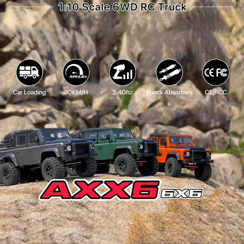 

1:10 Шестиколесный привод для альпинизма, высокоскоростной дифференциальный замок 6x6, внедорожник с дистанционным управлением