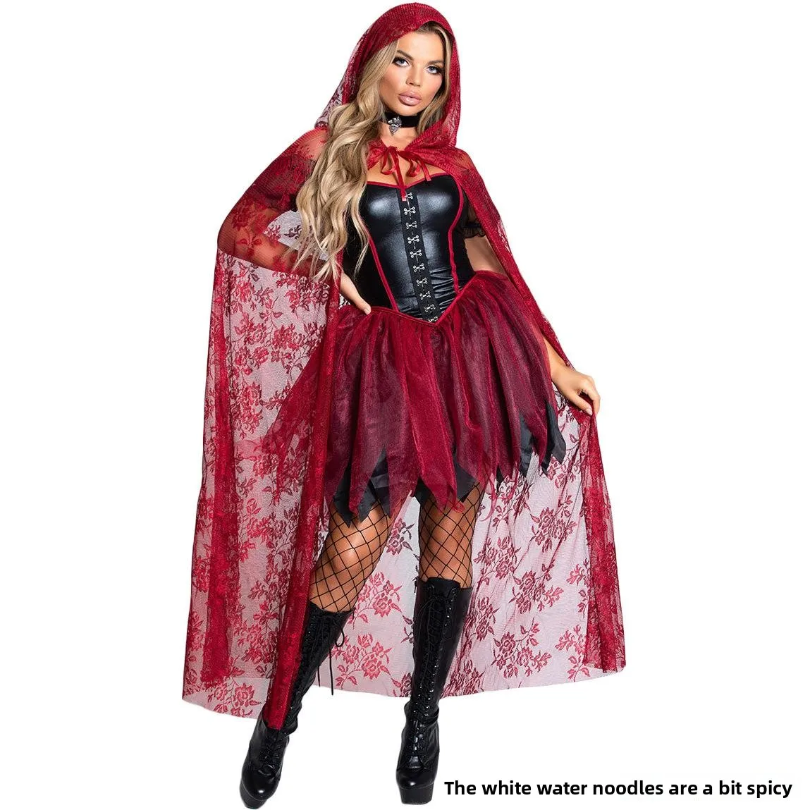 

Хэллоуин Красная Шапочка Костюм Фестиваль Пальто для выступлений Бог Смерти Кожаная ткань Платье для выступления на сцене