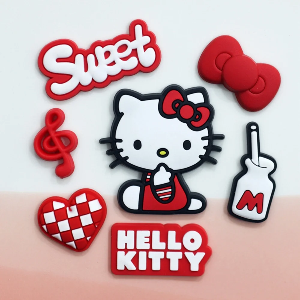 

Sitting Katie KT Cat Bow PVC Charm Shoes Accessories Garden Shoes Wooden Clogs Sandals DIY Decoration Birthday Party Gift