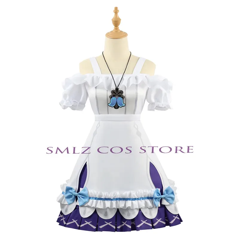 Young Clervie 코스프레 게임 Genshin Impact Costume 소녀 Clervie 드레스 가발 정장 할로윈 의상 여성용 성인 의류