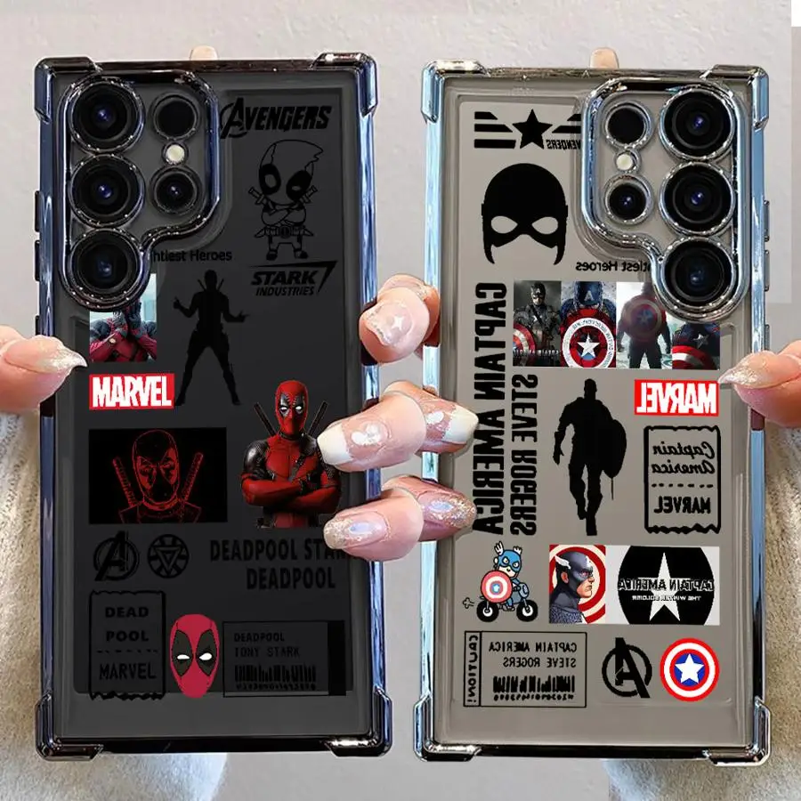 حافظة لهاتف سامسونج جالاكسي S23 S21 Plus S25 Edge S22 Ultra S24 S20 FE من Marvel Deadpool Captain America