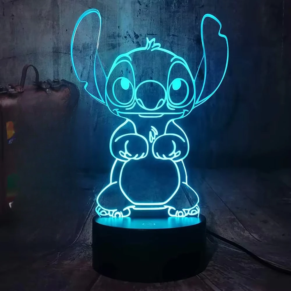 2025 3D Illusion Stitch Night Light with Remote Control and Smart Touch Room Decor Lamp Birthday Valentine's Day Christmas Gifts