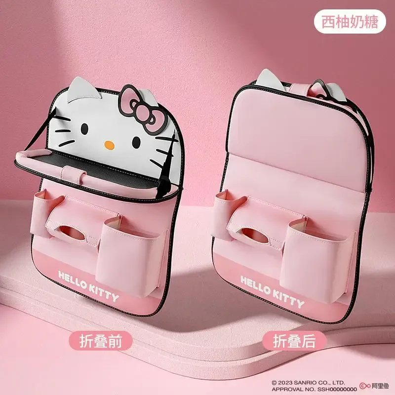 سانريوس مرحبا كيت مقعد السيارة الخلفي حقيبة التخزين الكرتون مركبة شنت تخزين معلقة حقيبة طوي تخزين السيارة الرف سيارة الديكور