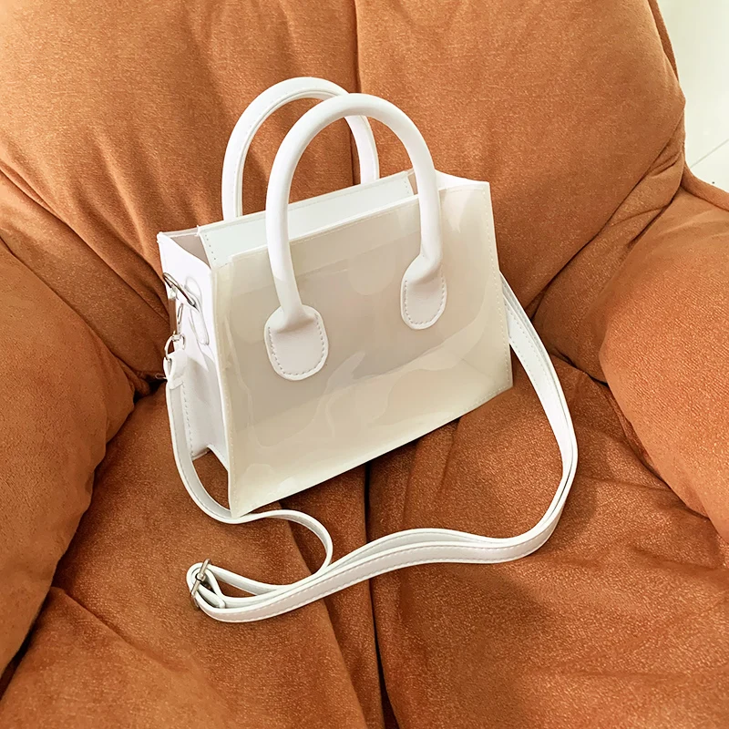 Translucent PVC Women's Shoulder Bag Fashion Purses and Handbags Female Luxury Crossbody Bags Designer Cute Small Square Bag