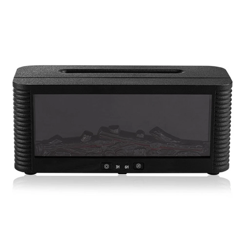 USB Powered Simulated Fireplace Flame Aromatherapy Humidifier 250Ml Quiet Operation-A77G