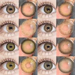 FUNSACHY 1pair Brown Colored Contact Lenses for Eyes Natural Brown Contact Eyes Lenses Color Lens Contacts Yearly Beauty Pupils