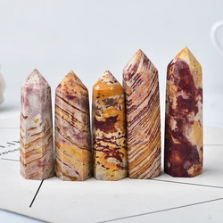1PC Natural Quartz Mookaite Crystal Point Wand Healing Stone Energy Quartz Home Decoration Reiki Tower Beautiful Ornament Gifts