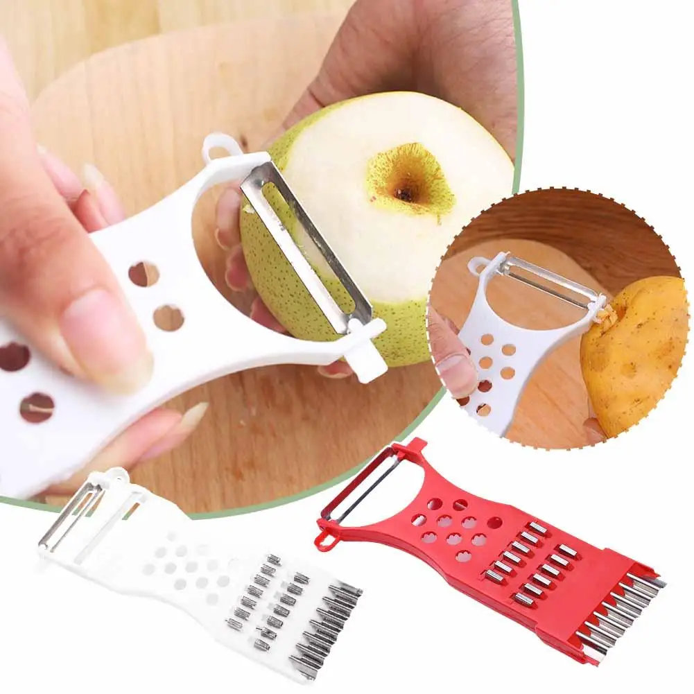 New 1 Pc Multi-function Grater Peeler Kitchen Vegetable Knife Fruit Head Double Carrot Paring Gadgets B3P3