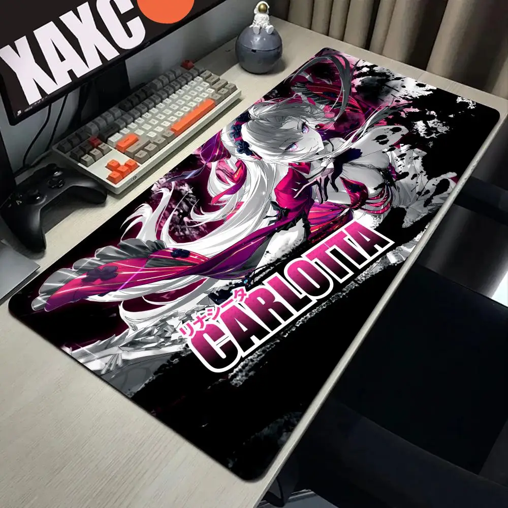 Carlotta Wuthering Waves Rubber Mouse Pad Game Laptop Play Mat Extra Large Kawaii Anime Non-slip Mouse Pad PC Gaming Accessories