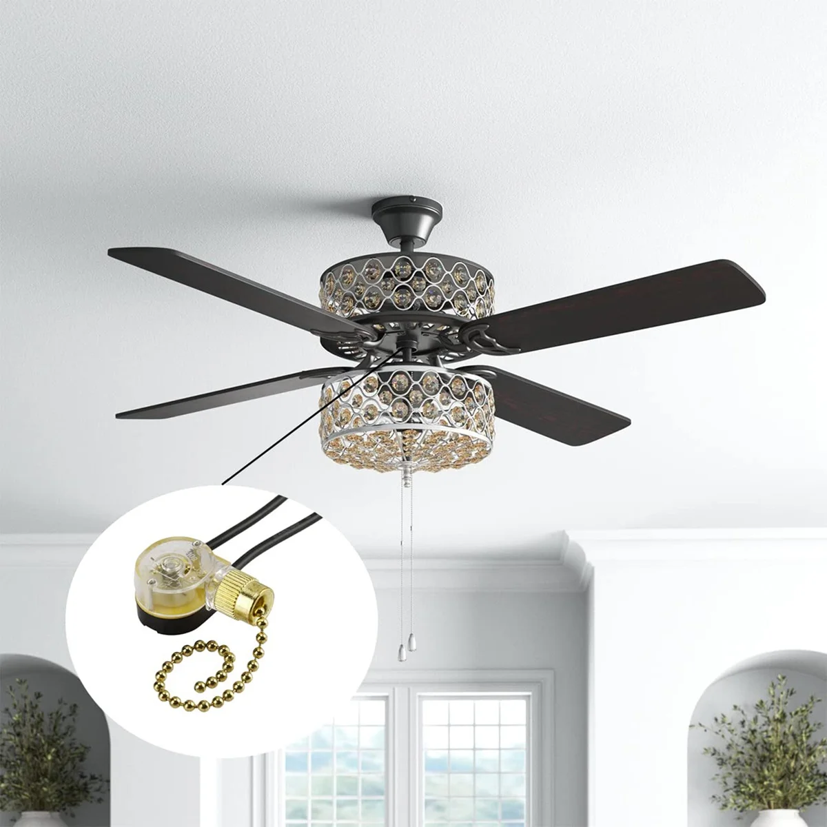 3er Pack Decken ventilator Lichtsc halter ZE-109 Ventilator Schalter Decke ziehen Kettensc halter Ersatz (Messing)