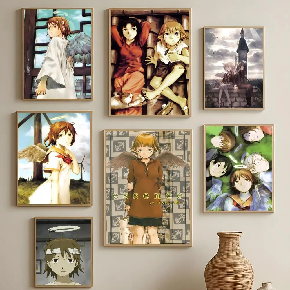 Slice Anime Haibane Renmei Poster HD, selbstklebende, wasserfeste Wandkunst, einfach anzubringen, Dekoration für mehrere Szenen